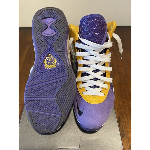 Nike Lebron 8 Lakers Purple Yellow Suede 2020 DC8380-500 Shoes Mens 10.5 w/Box - Picture 5 of 5